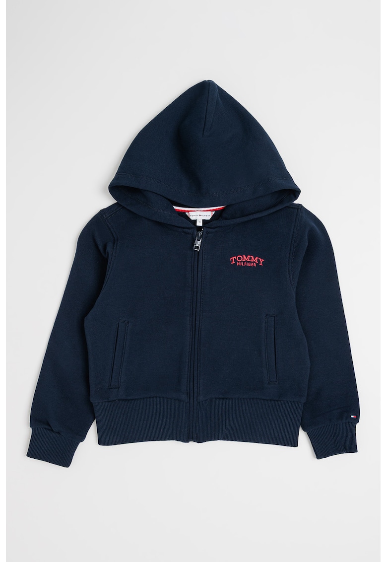 Hanorac regular fit cu logo - Bleumarin