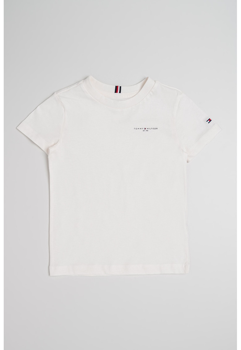 Tricou de bumbac cu logo - Alb murdar