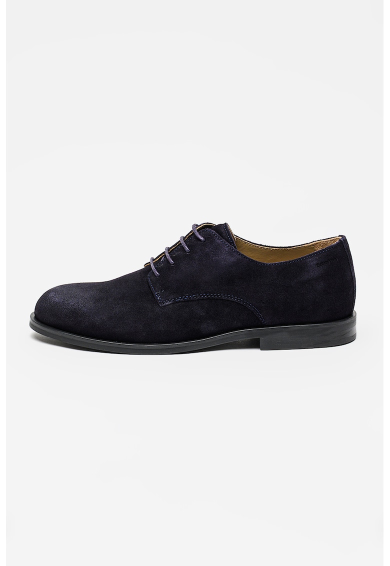 Pantofi derby din piele intoarsa - Bleumarin