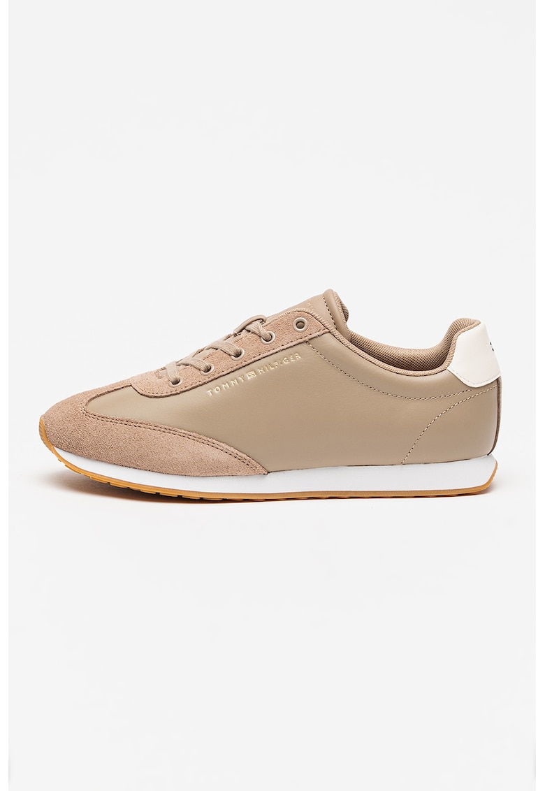 Pantofi sport de piele si piele intoarsa Heritage Runner - Maro deschis