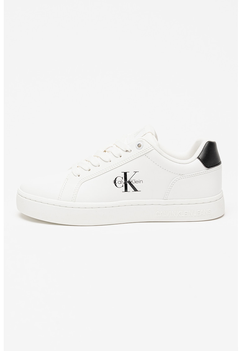 Pantofi sport din piele si piele ecologica cu detaliu logo Classic - Negru/Alb optic