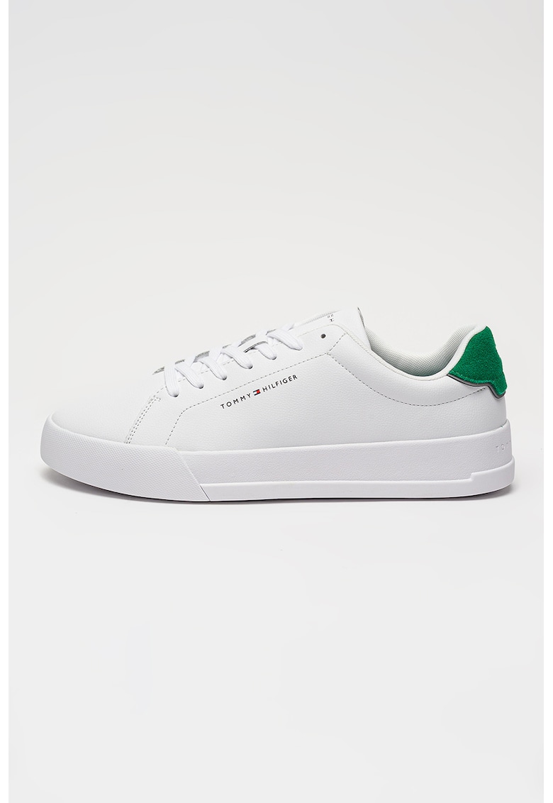 Pantofi sport Court din piele cu logo - Verde/Alb optic