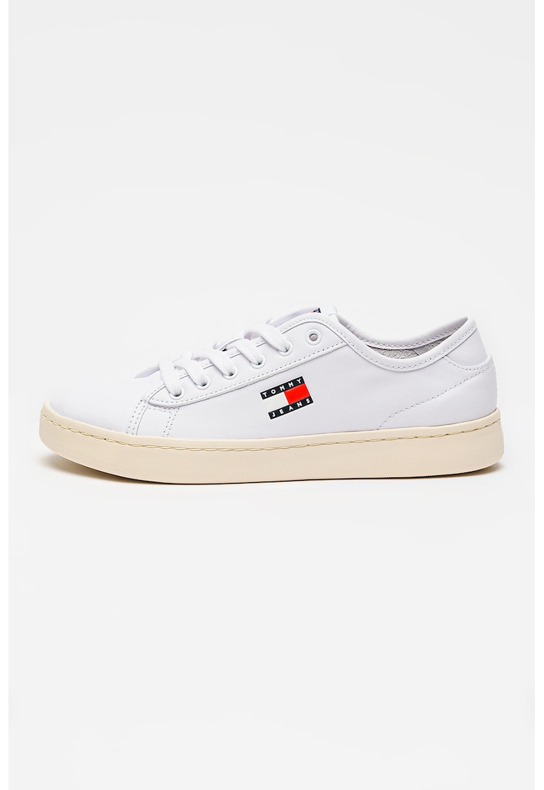 Pantofi sport usori din piele Court - Alb