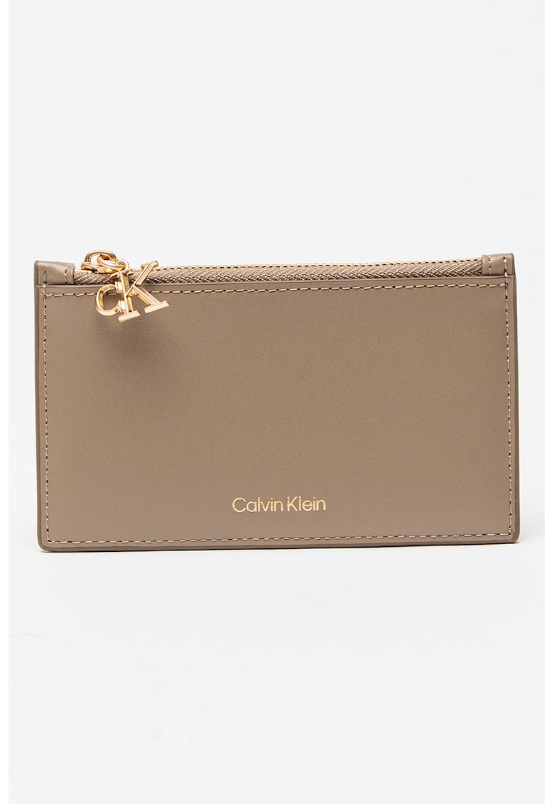 Portcart din piele - Maro taupe