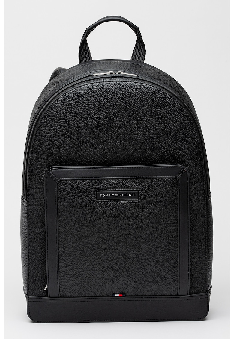 Rucsac din piele ecologica cu aspect granulat Central - Negru