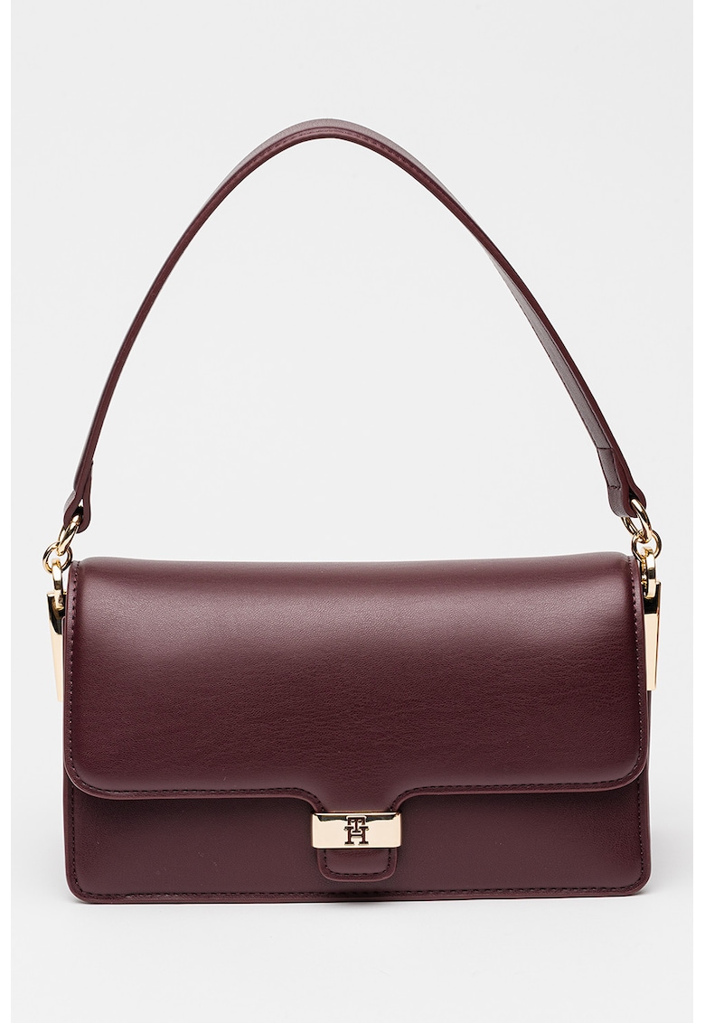 Geanta crossbody de piele ecologica cu bareta detasabila Heritage - Visiniu