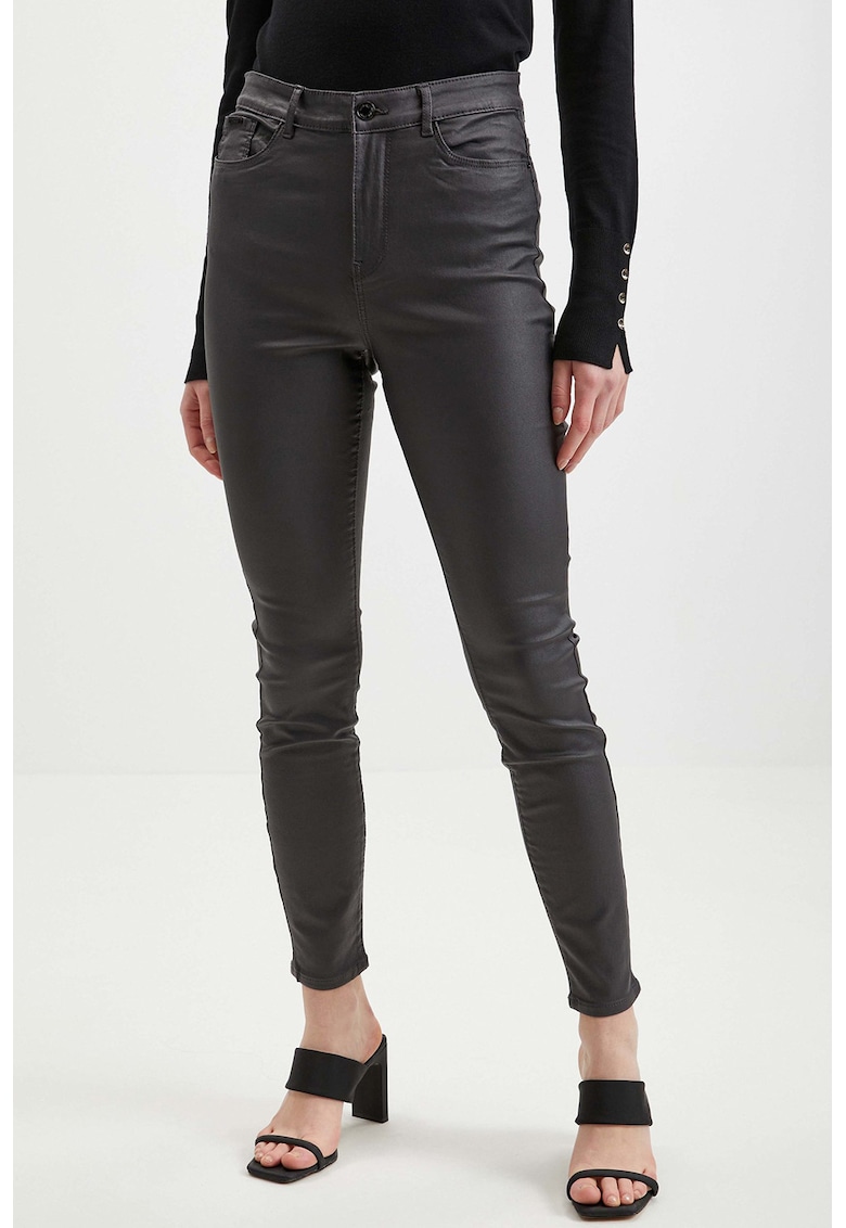 Pantaloni skinny cu talie inalta - Gri antracit