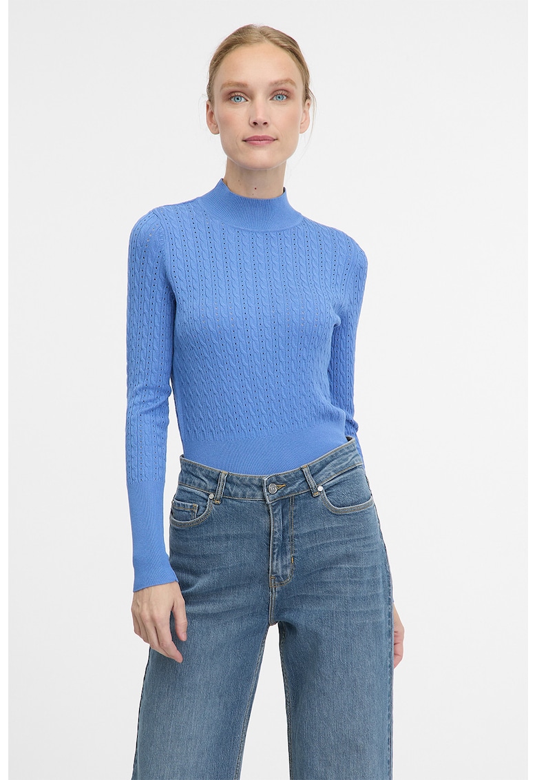 Pulover slim fit - Albastru azur