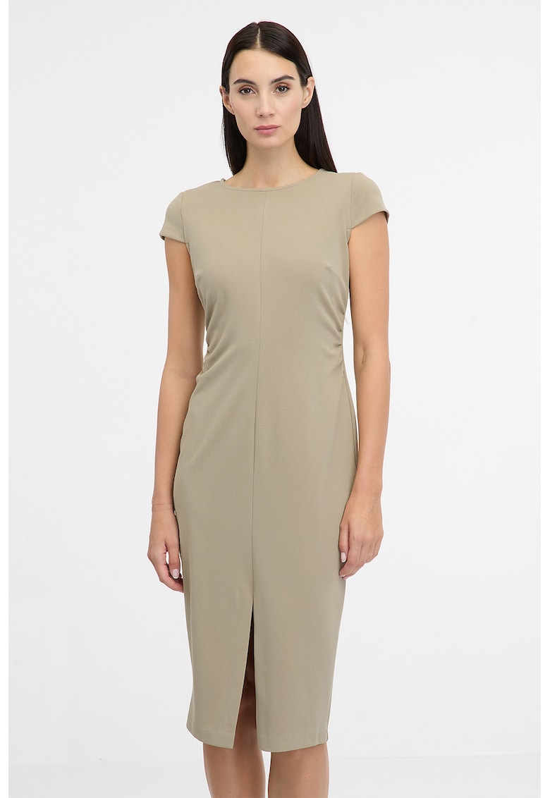 Rochie creion cu slit frontal - Grej