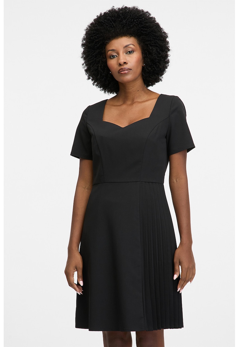 Rochie cu croiala A si decolteu sweetheart - Negru stins