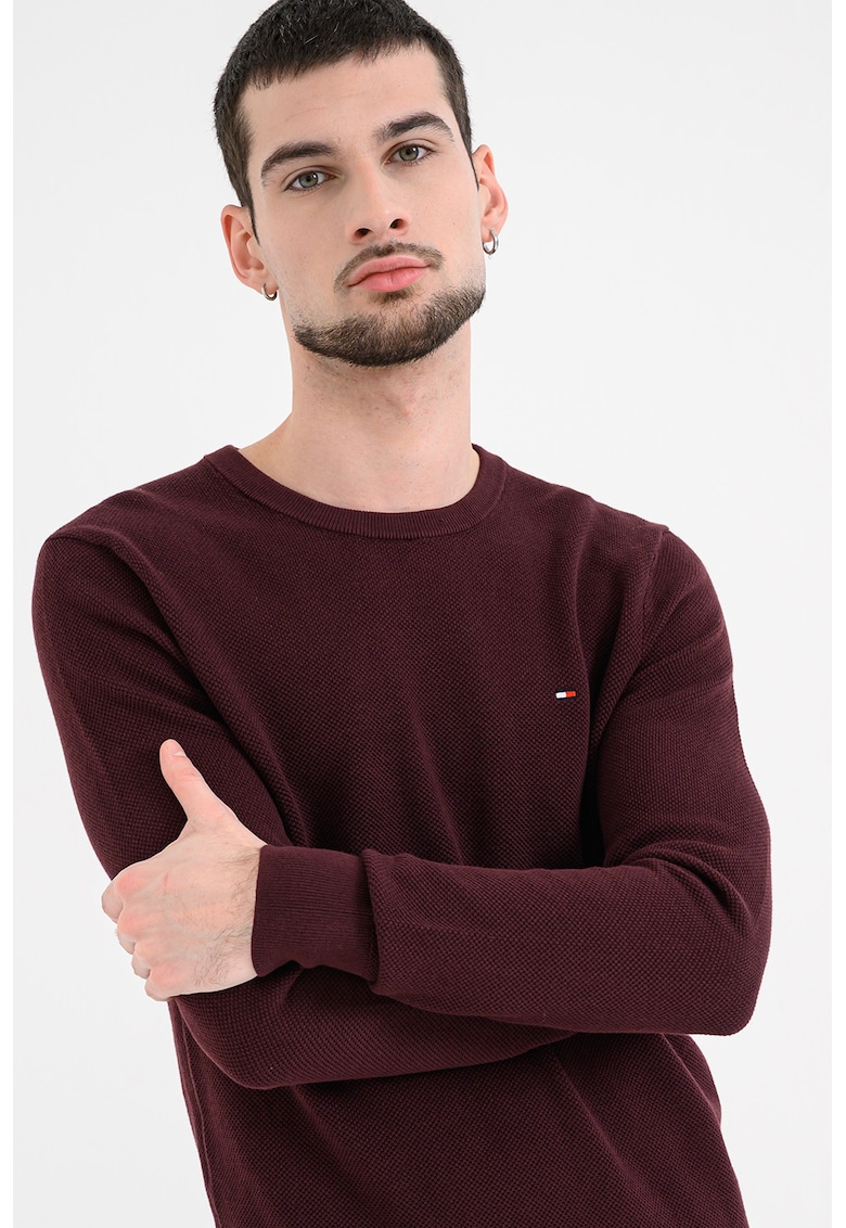 Pulover uni cu decolteu la baza gatului - Violet tyrian