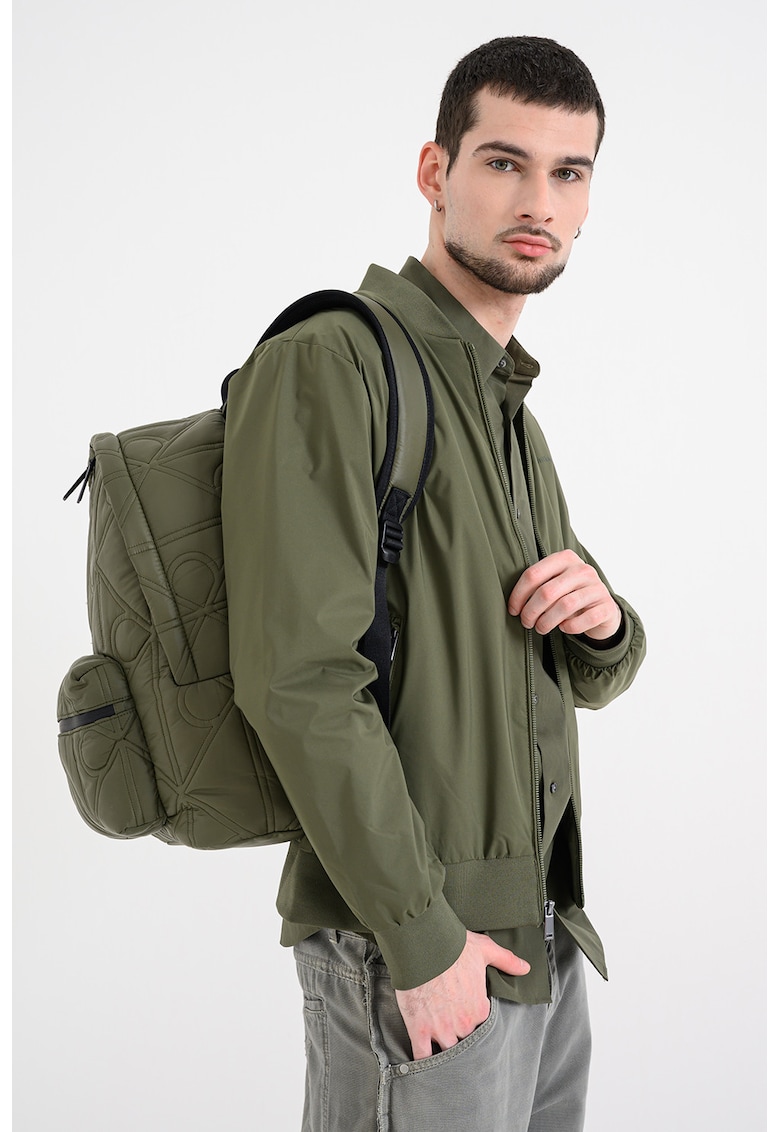 Jacheta bomber cu buzunare cu fermoar - Kaki inchis