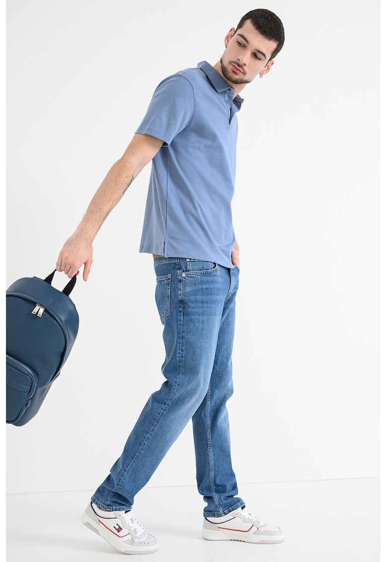 Tricou polo din bumbac - Albastru prafuit