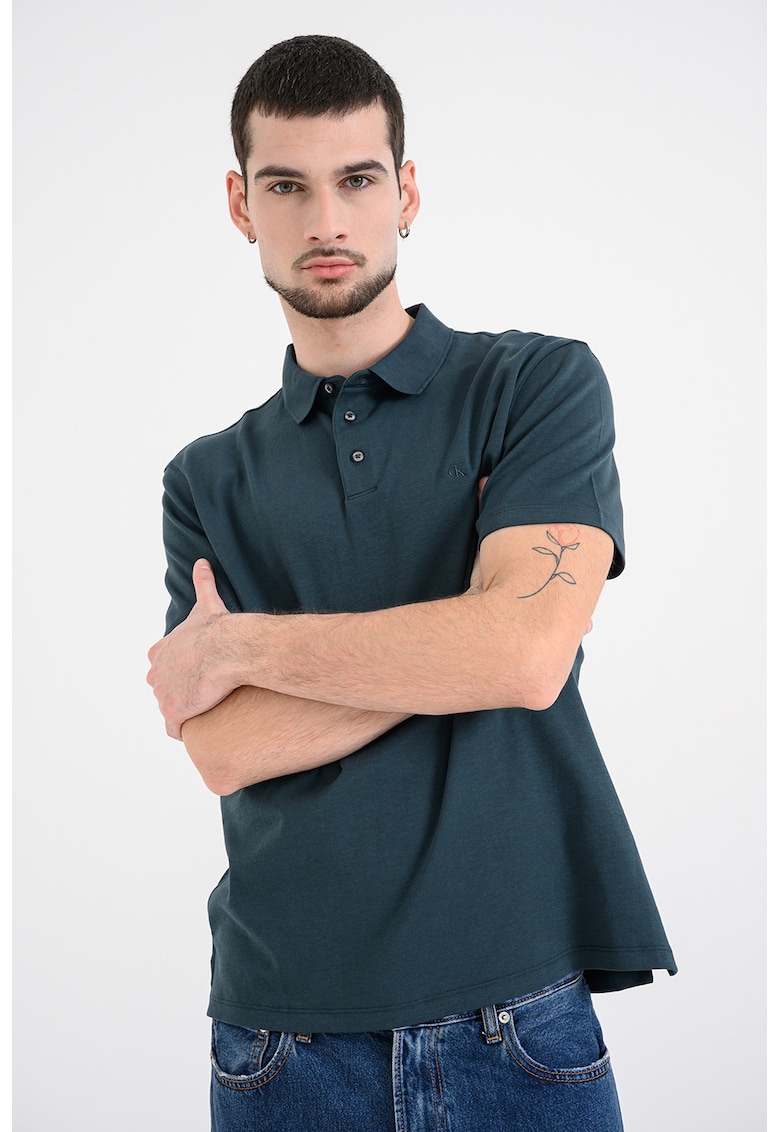 Tricou polo din bumbac - Verde englez