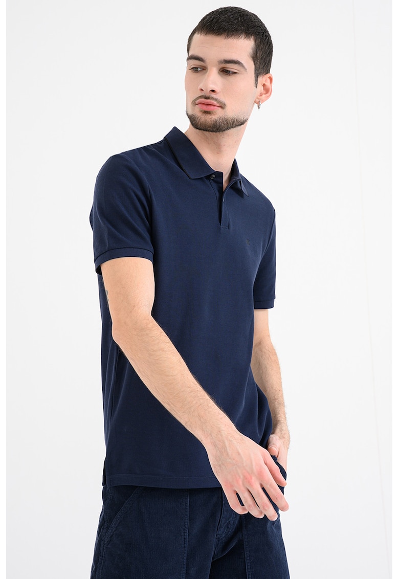 Tricou polo din bumbac pique - Bleumarin