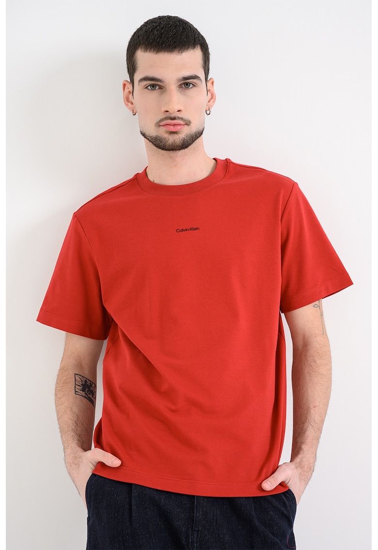 Tricou lejer din bumbac pique - Rosu