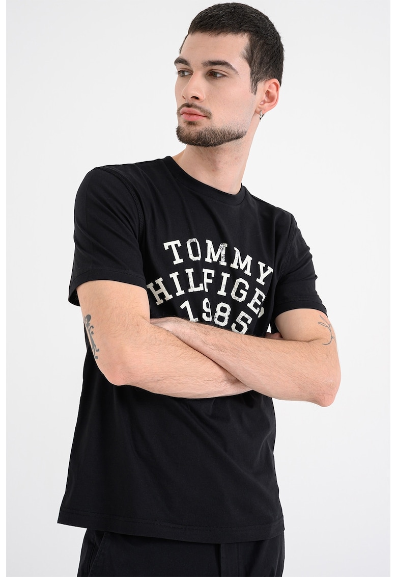 Tricou din bumbac cu imprimeu - Negru