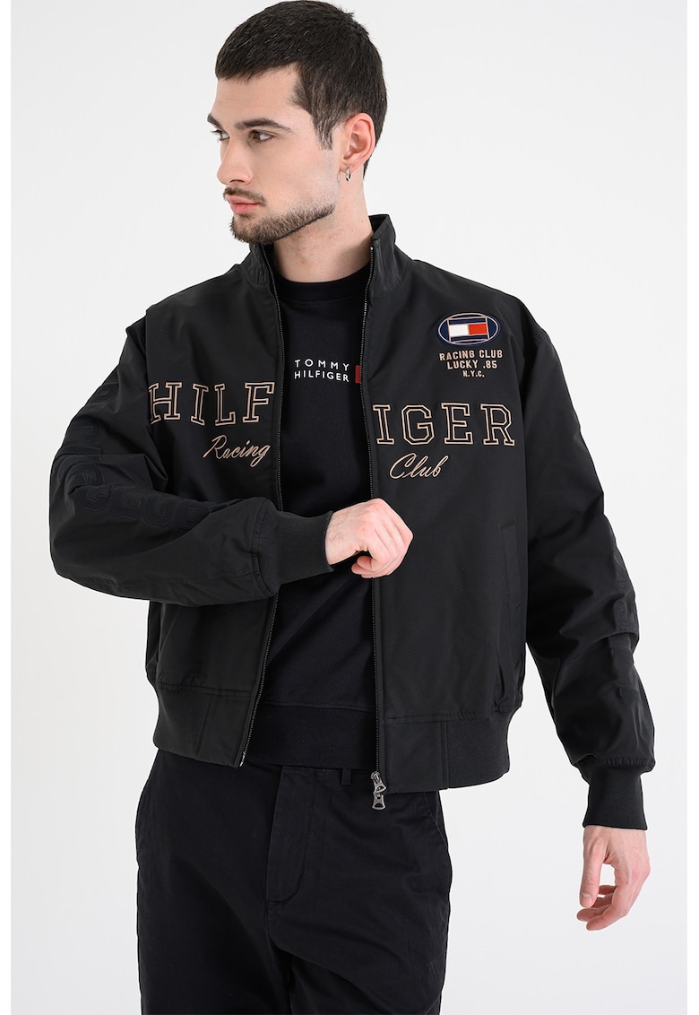 Jacheta bomber cu maneci cazute - Negru