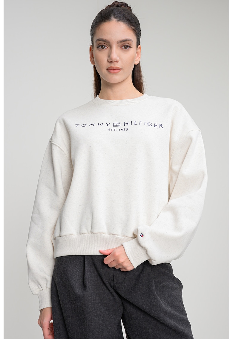 Bluza de trening cu croiala regular-fit si logo - Alb