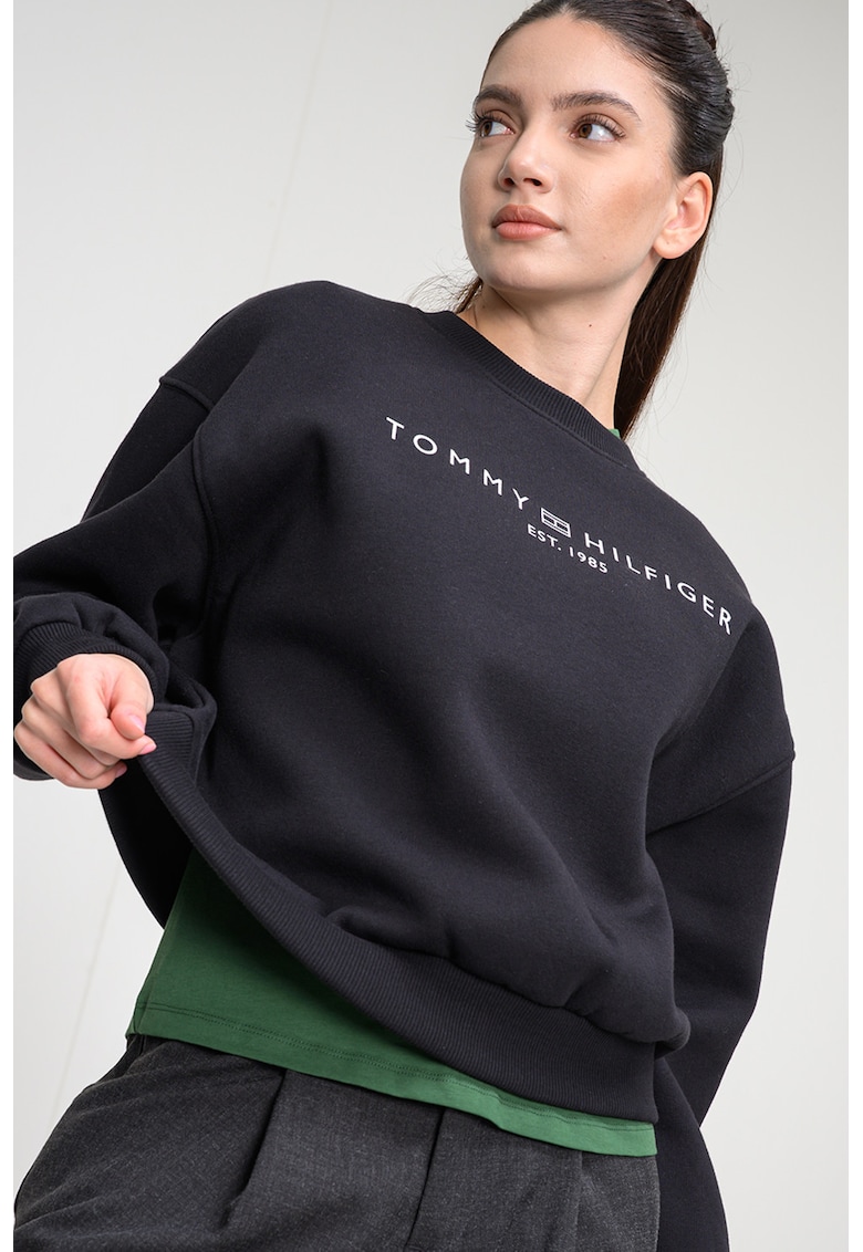 Bluza de trening cu croiala regular-fit si logo - Negru