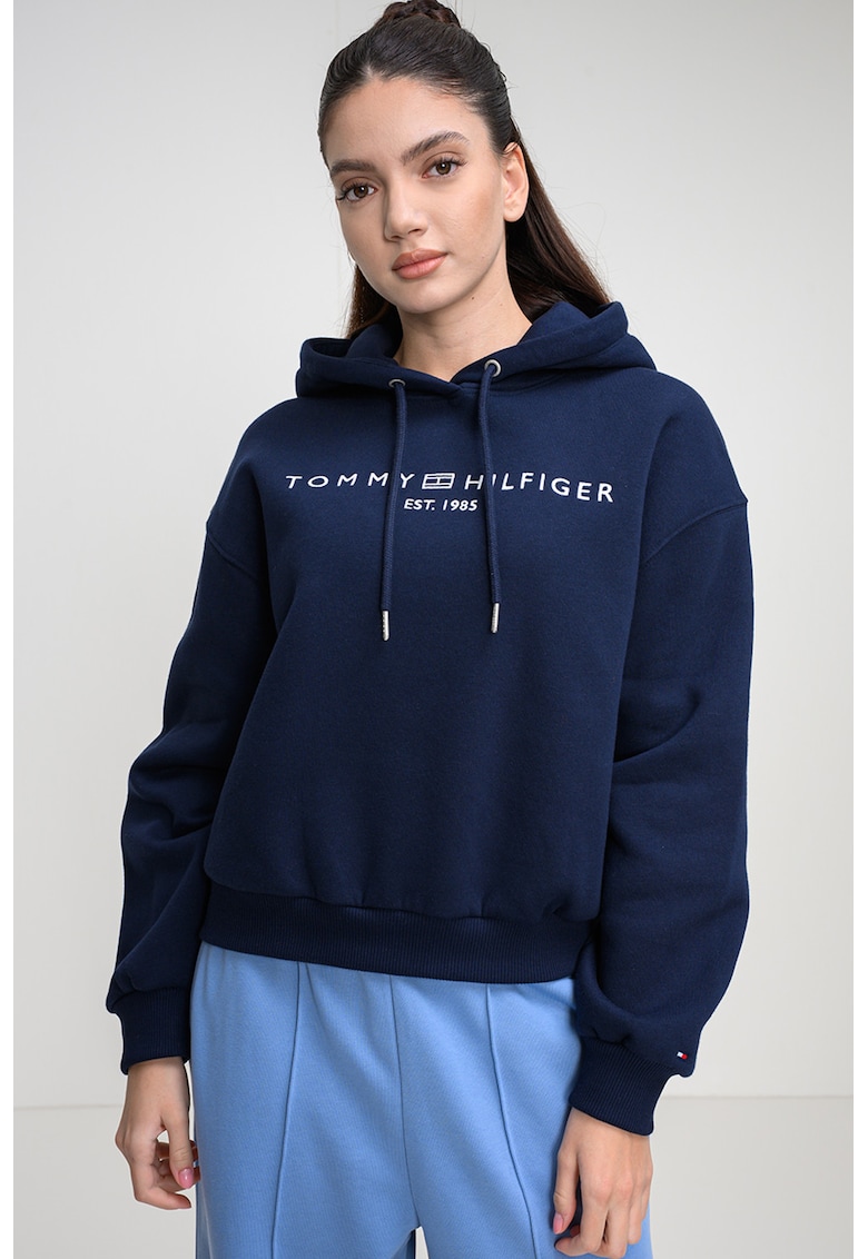 Hanorac cu imprimeu logo - Alb/Bleumarin