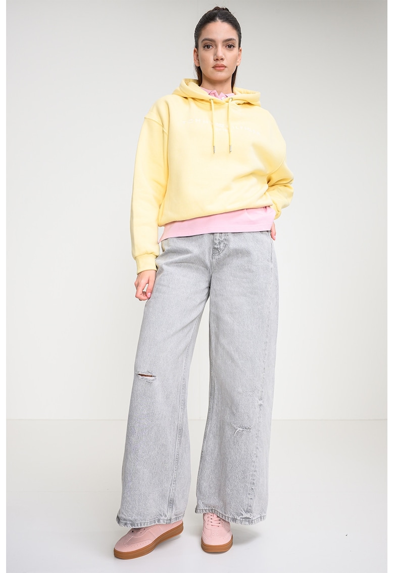 Hanorac cu imprimeu logo - Galben