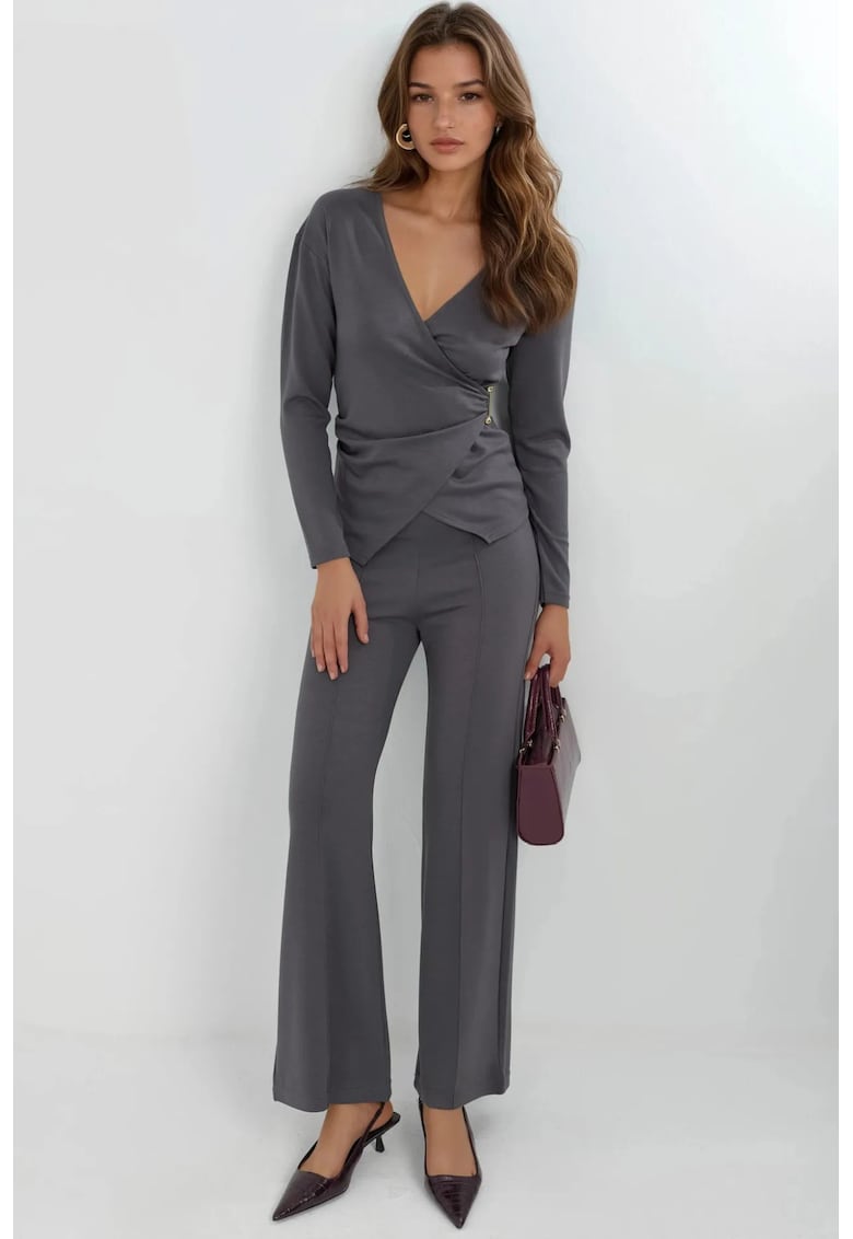 Compleu dama - Gri - Tricot - Talie inalta