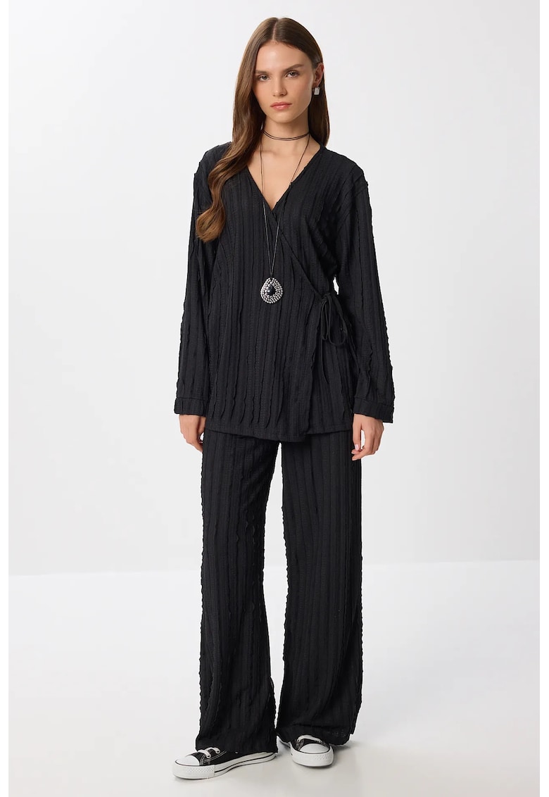 Compleu dama - Happiness Istanbul - set din doua piese - maneca lunga - negru - textil
