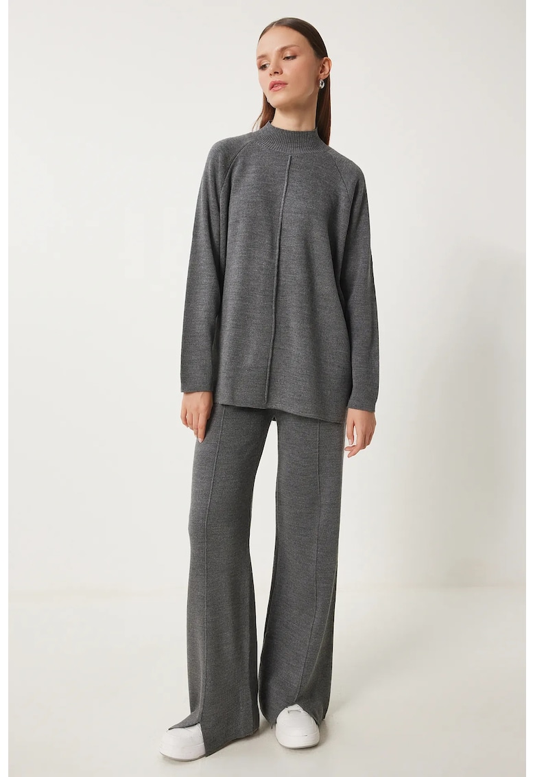Compleu dama - Happiness Istanbul - set tricotat din doua piese - gri -