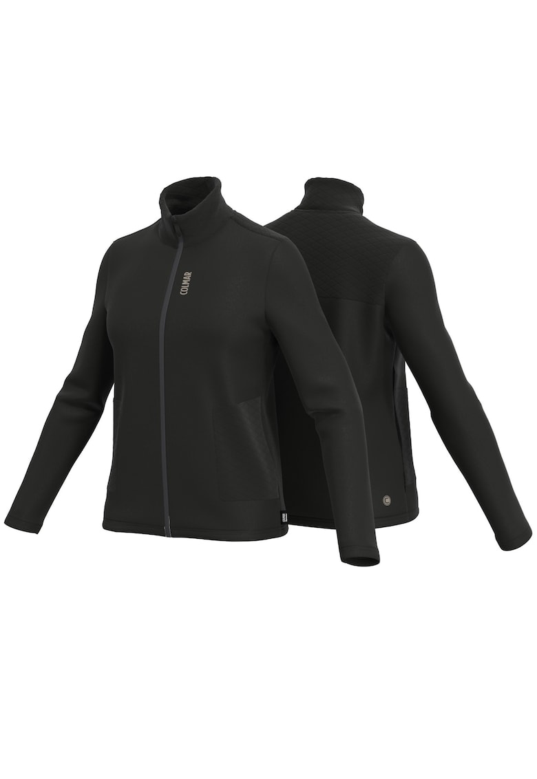 Fleece schi dama Full-Zip / Patch Pockets - Negru