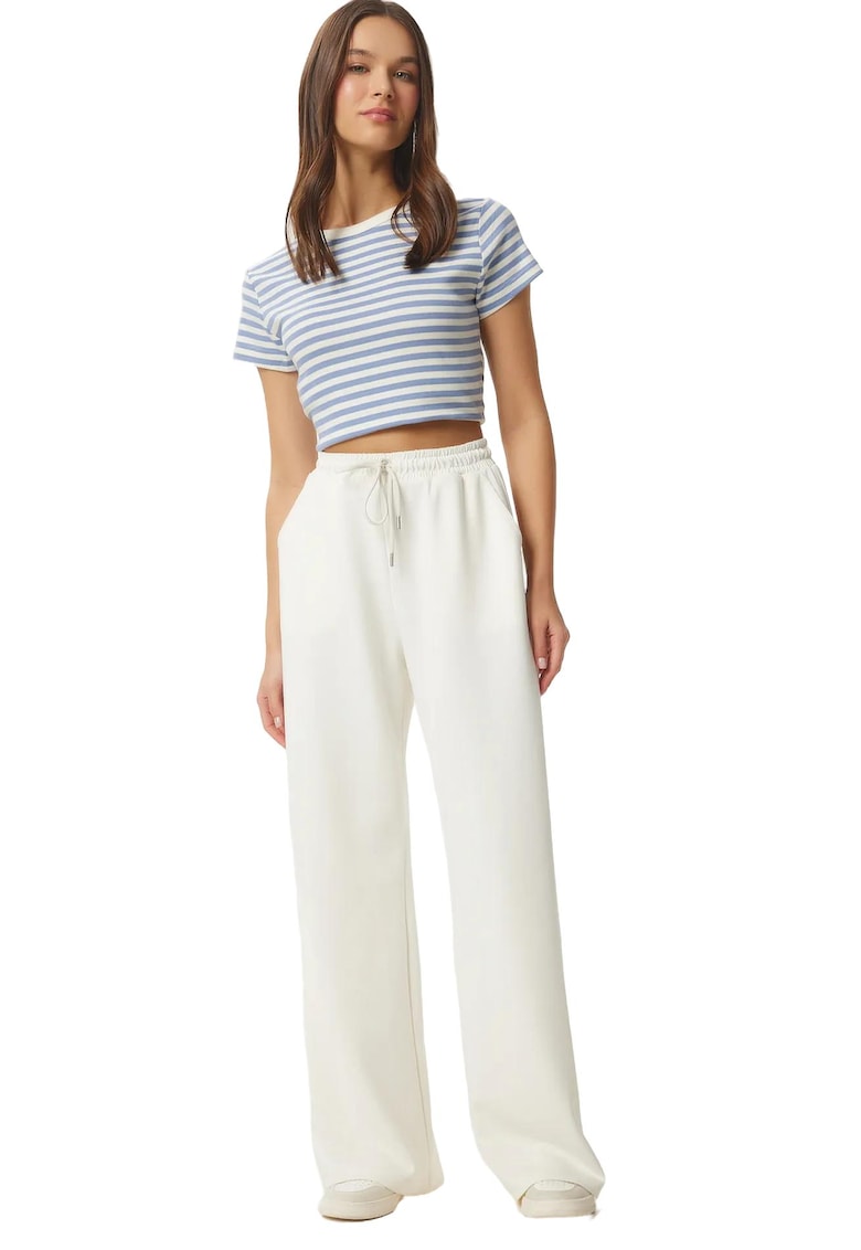 Pantaloni dama - Happiness Istanbul - Pantaloni de trening ISTANBUL Wide Leg - ivory - textil -