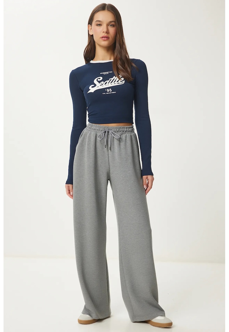 Pantaloni dama - Happiness Istanbul - pantaloni de trening largi - gri carbune - textil