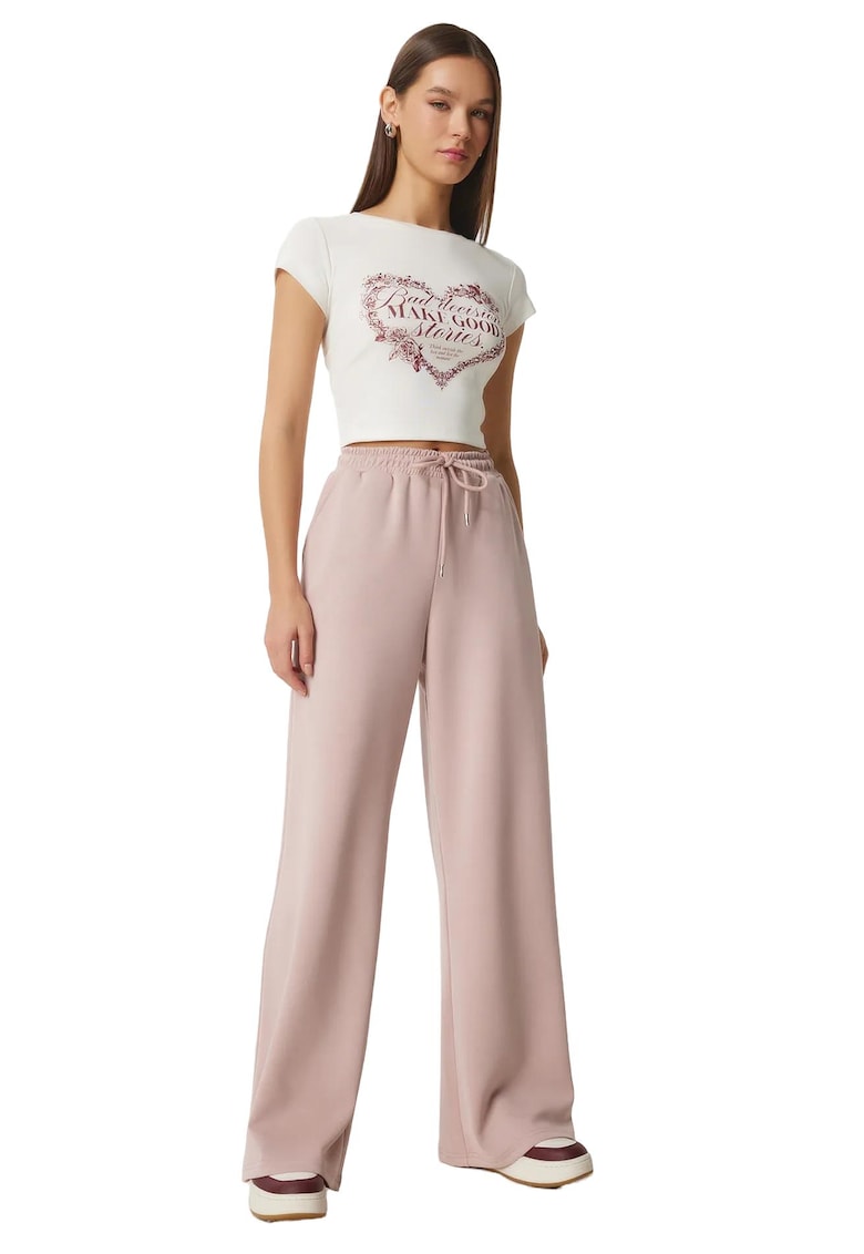 Pantaloni dama - Happiness Istanbul - Pantaloni de trening largi - roz pudra - textil -