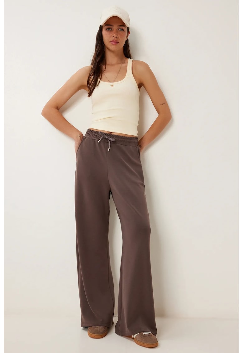 Pantaloni dama - Happiness Istanbul - ISTANBUL - maro mocha - textil - Mocca