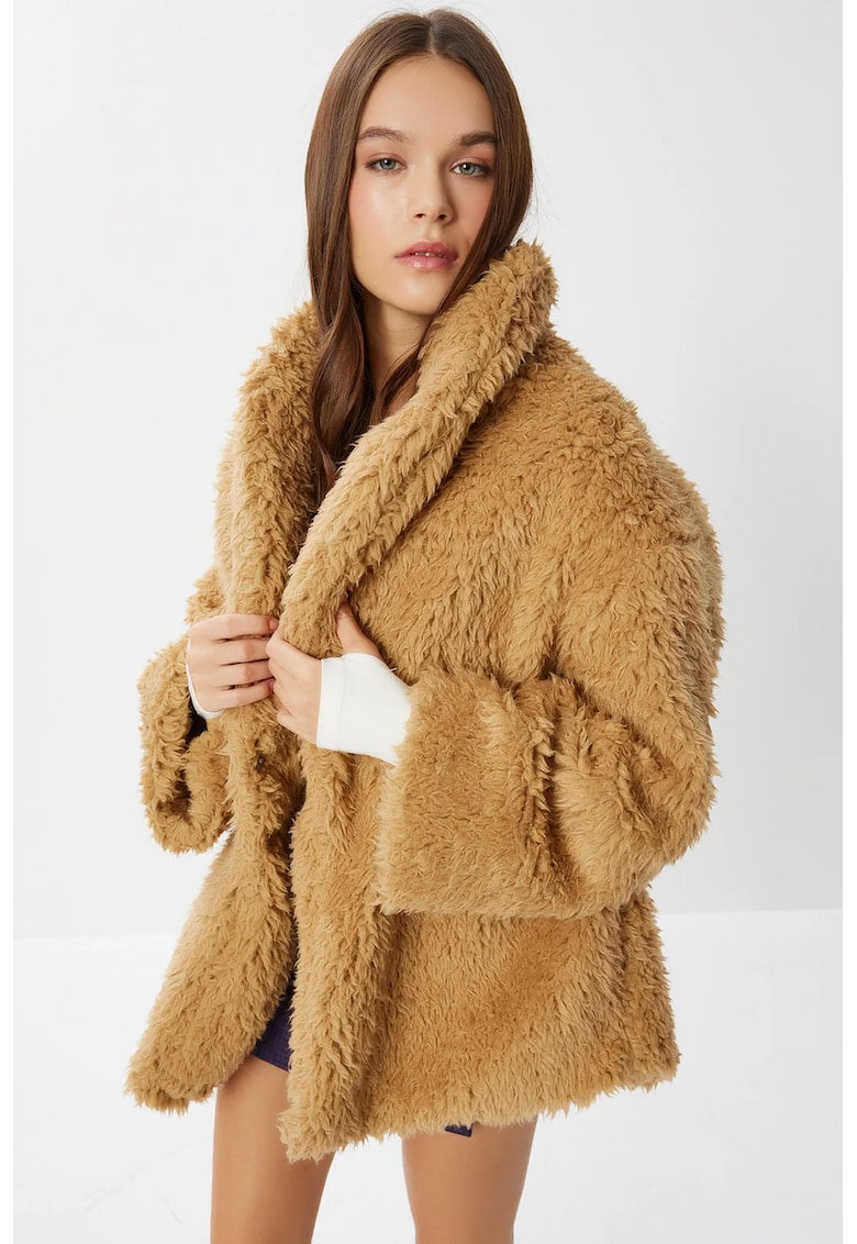 Palton dama - Happiness Istanbul - textil - maro camel