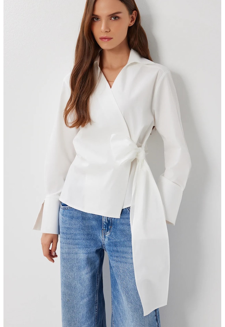 Happiness Istanbul Bluza dama - Happiness Istanbul - alb - textil