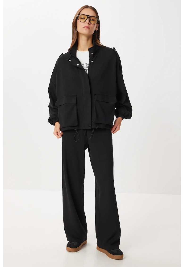 Costum dama - Happiness Istanbul - set doua piese - maneca lunga - negru - fabricat din material de calitate -