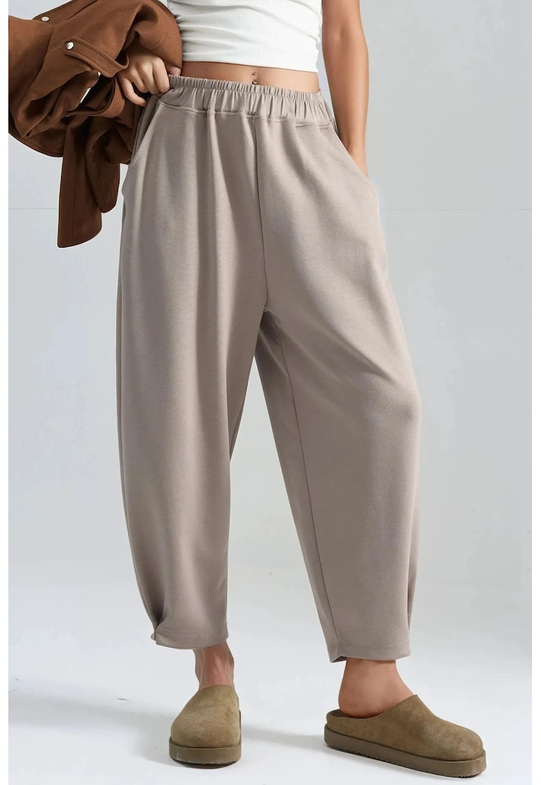 Pantaloni dama - Salwar Modal Touch - stil jogger - bej - textil - One Size