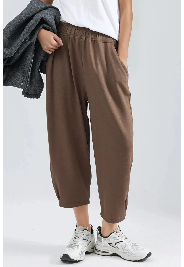 Pantaloni dama - Bersan Collection - maro castaniu - textil - One Size