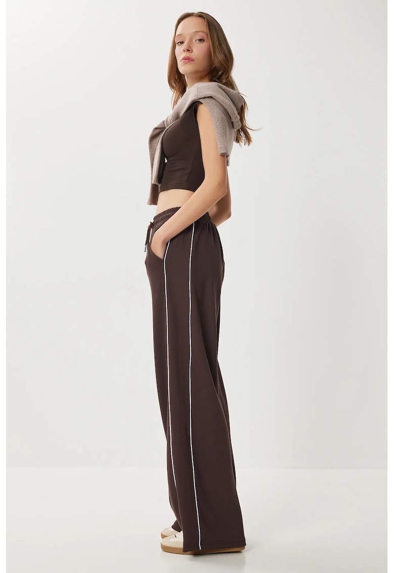 Pantaloni dama - Happiness Istanbul - Regular Fit - bumbac tricotat - maro