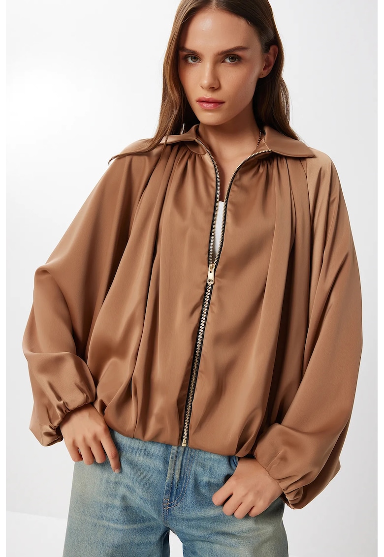 Geaca bomber Happiness Istanbul - maro camel - textil - One Size