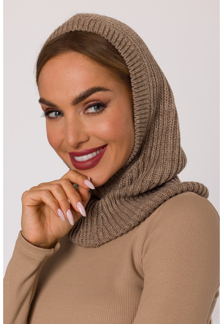 Cagula balaclava bej - ajustabila - din acril si nylon