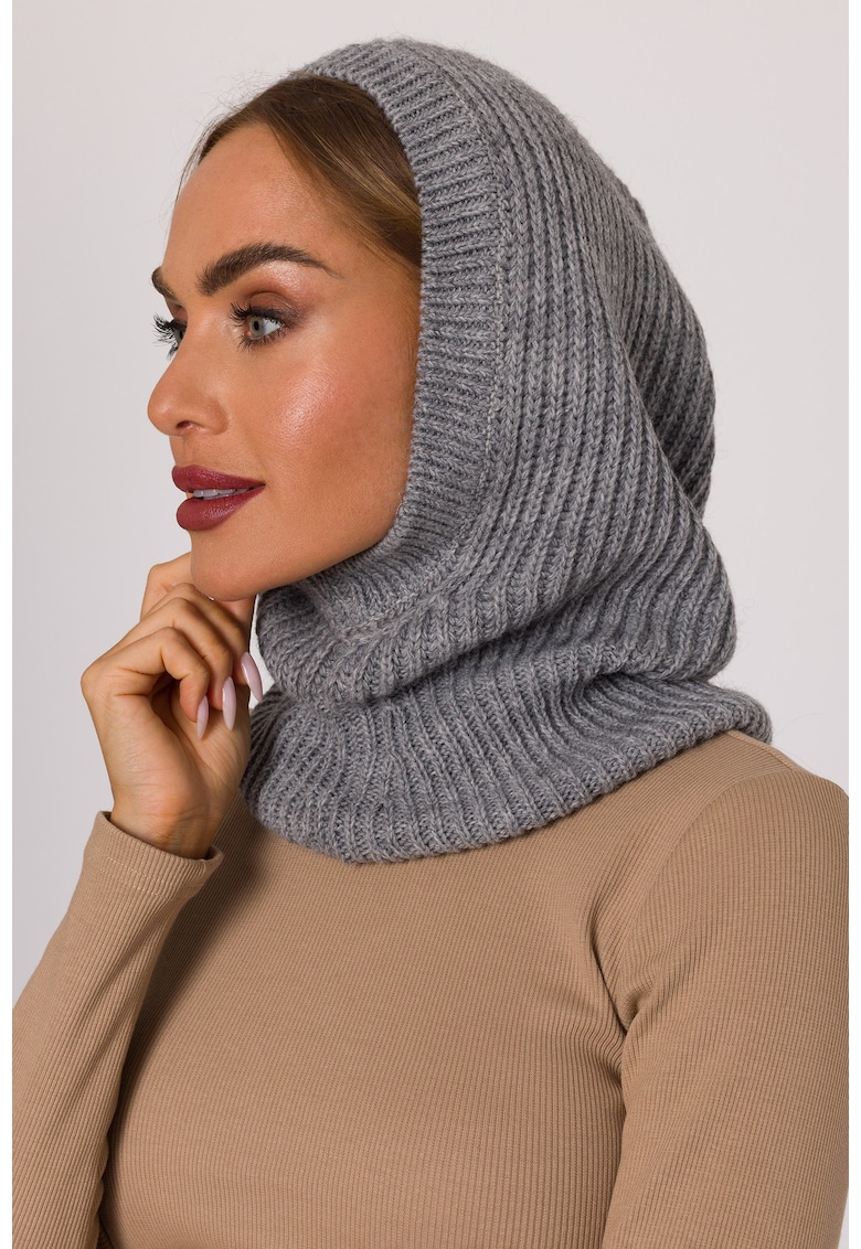 Cagula balaclava gri - material elastic - croiala mulata
