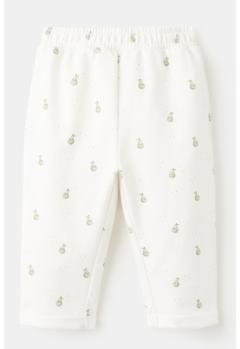 Pantaloni regular fit cu talie elastica - Alb murdar