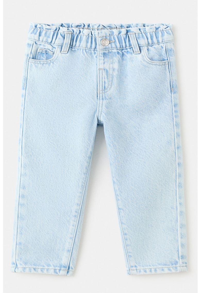 Blugi cu croiala dreapta si talie elastica - Albastru pastel