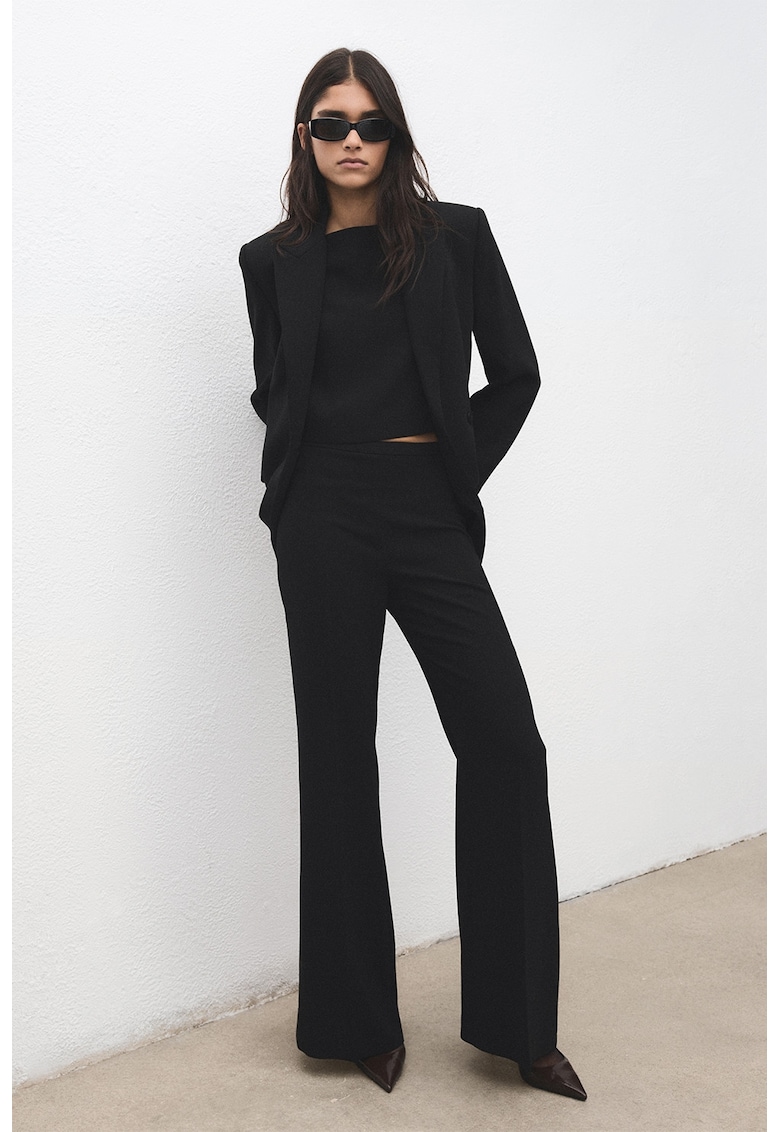 Bluza crop fara maneci - Negru