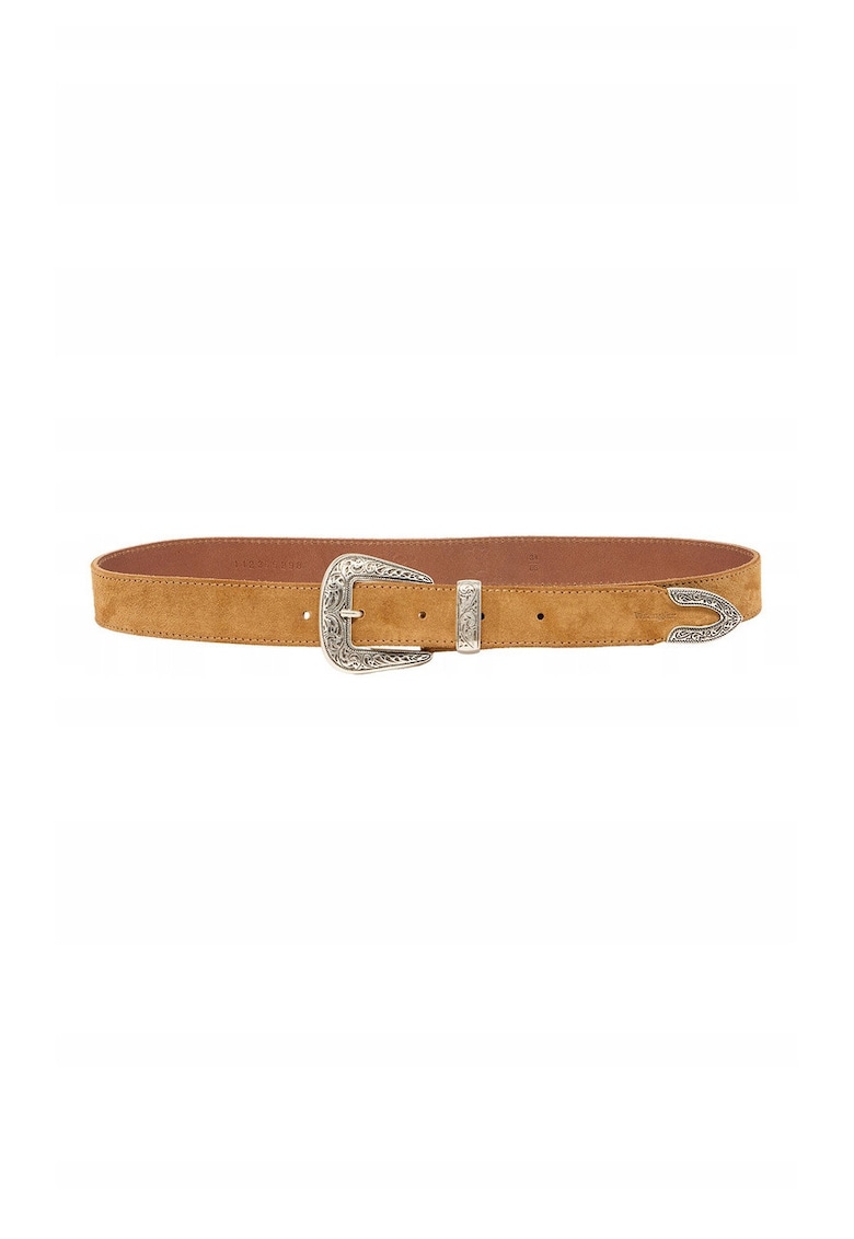 Cureaua Dama - Western Belt - Model Clasic - Catarama Din Metal - Reglabil - Reutilizabile - Pentru Pantaloni - Blugi - Rezistenta La Uzura Si Rezistenta La Zgarieturi - 100% Piele Naturala - Maro