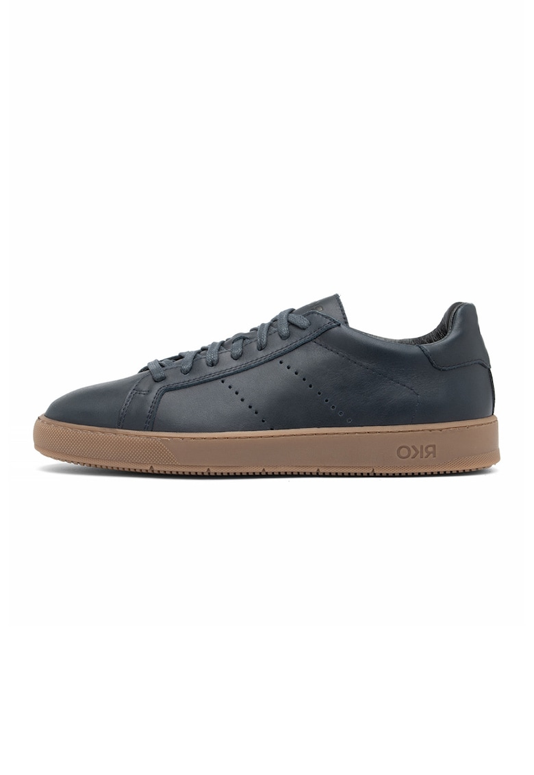 Pantofi sport din piele cu detalii perforate Clement - Albastru ultramarin