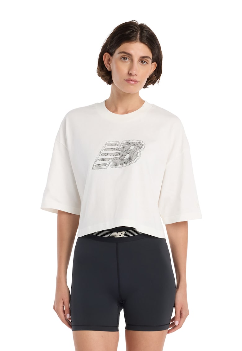 Tricou crop cu maneci cazute