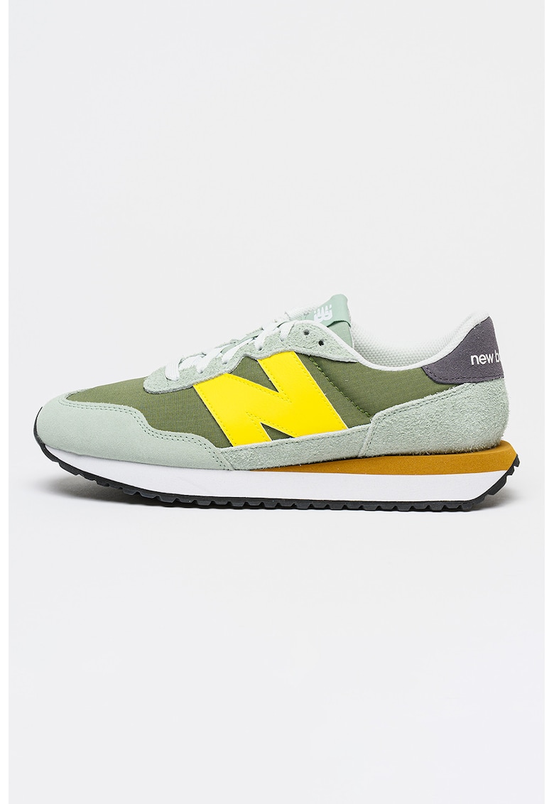 Pantofi sport cu garnituri din material textil - Galben sofran/Gri carbune/Verde englez/Verde persan